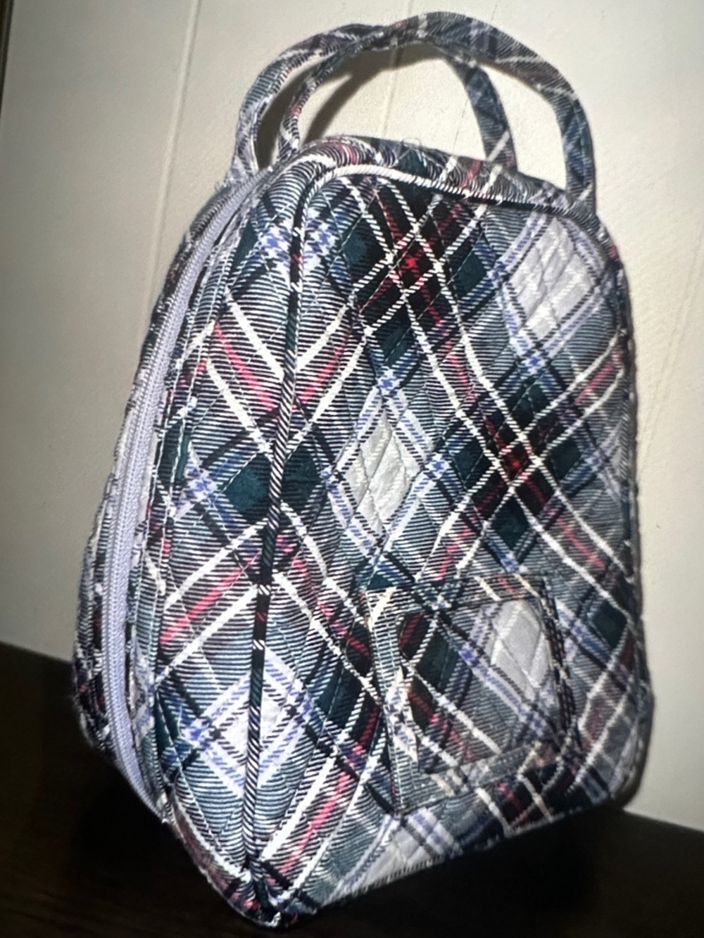 Lunch Box Plaid Quilted Women’s Handbag - Black, White & Red